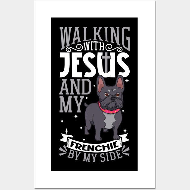 Jesus and dog - French Bulldog Wall Art by Modern Medieval Design